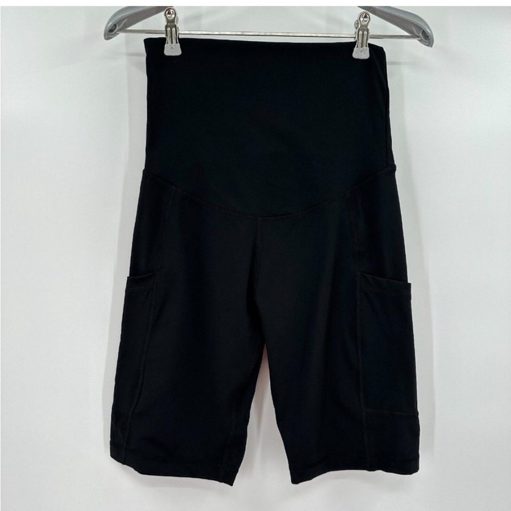 Quince Maternity Ultra-Form Performance Bike Shorts sz M Black 7" Inseam NWOT